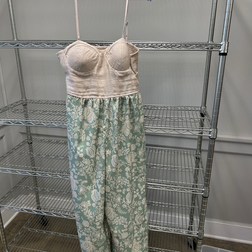 Floral Jumpsuit with Cream Bodice